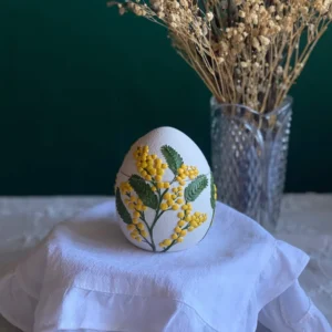 Mimosa egg scented candle