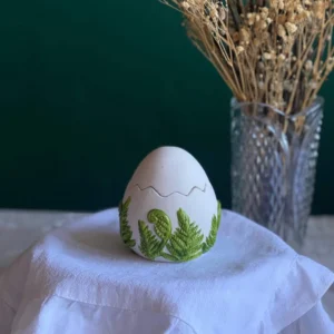 Egg with fern scented candle