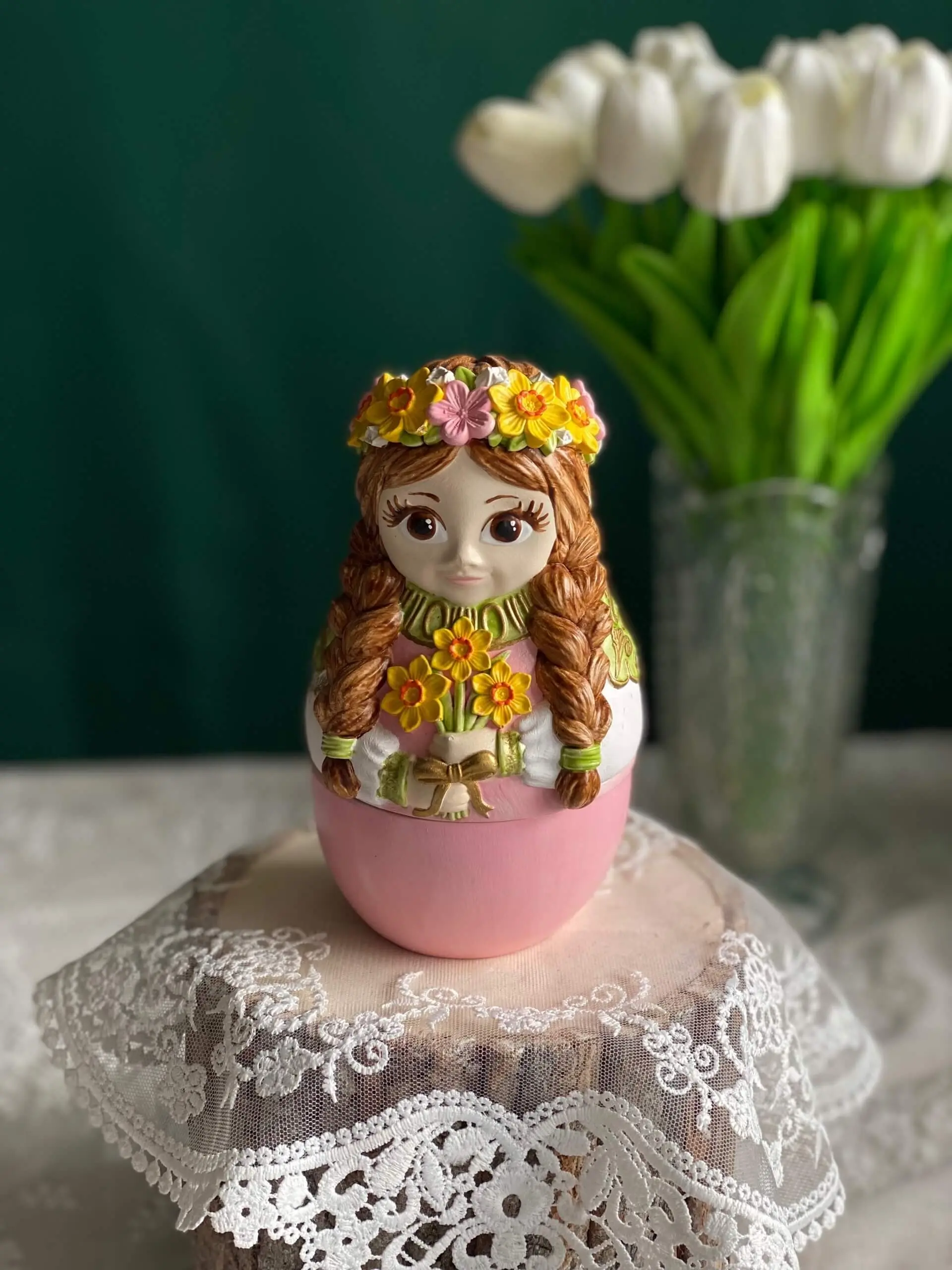 Matryoshka with flowers scented candle